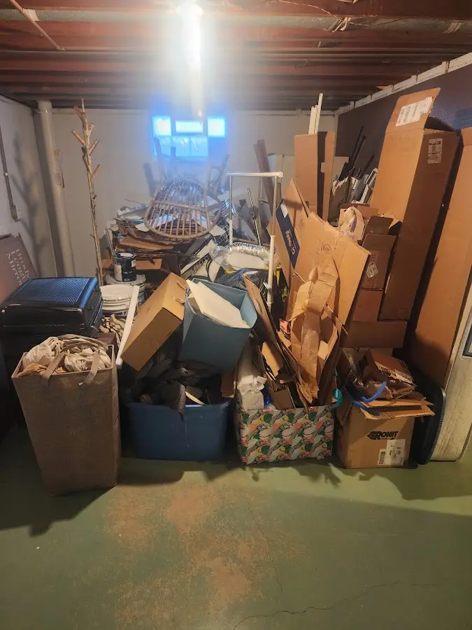 Roll-off dumpster container at job site for 20 Yard Dumpster Rental in Duncan